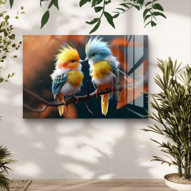 Colorful Birds acrylic wall art by 5th Color featuring vibrant, nature-inspired bird panels for elegant home decor.