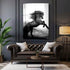 Majestic black horse acrylic wall art by 5th Color featuring a monochrome power design on easy stick luxury panels.