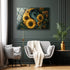 Sunflower Balance Acrylic Wall Art by 5th Color featuring yin yang floral design and easy stick luxury panels for modern decor.