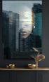 Golden Vision acrylic wall art by 5th Color featuring a modern luxury portrait panel for stylish interior decor.