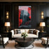 Crimson Faith acrylic wall art by 5th Color featuring a modern luxury portrait panel for stylish interior decor.